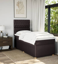 Boxspringbett mit Matratze Dunkelbraun 90x190 cm Stoff