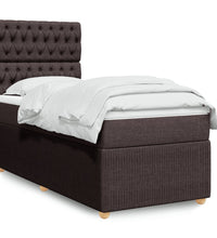 Boxspringbett mit Matratze Dunkelbraun 90x190 cm Stoff