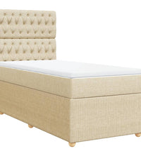 Boxspringbett mit Matratze Creme 90x190 cm Stoff