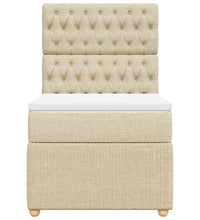 Boxspringbett mit Matratze Creme 90x190 cm Stoff