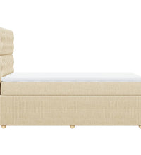 Boxspringbett mit Matratze Creme 90x190 cm Stoff