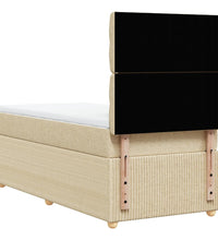Boxspringbett mit Matratze Creme 90x190 cm Stoff