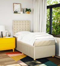 Boxspringbett mit Matratze Creme 90x190 cm Stoff