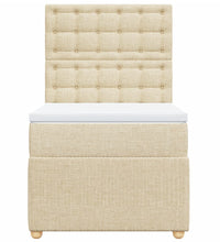 Boxspringbett mit Matratze Creme 90x190 cm Stoff