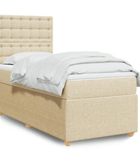 Boxspringbett mit Matratze Creme 90x190 cm Stoff