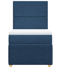 Boxspringbett mit Matratze Blau 90x200 cm Stoff