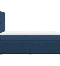 Boxspringbett mit Matratze Blau 90x200 cm Stoff