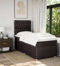 Boxspringbett mit Matratze Dunkelbraun 90x200 cm Stoff