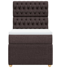Boxspringbett mit Matratze Dunkelbraun 90x200 cm Stoff