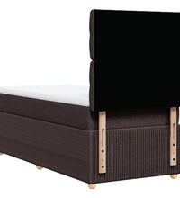 Boxspringbett mit Matratze Dunkelbraun 90x200 cm Stoff