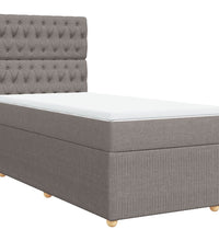 Boxspringbett mit Matratze Taupe 90x200 cm Stoff