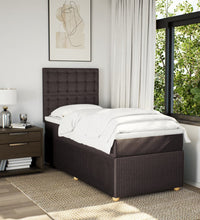 Boxspringbett mit Matratze Dunkelbraun 90x200 cm Stoff