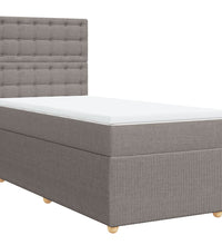 Boxspringbett mit Matratze Taupe 90x200 cm Stoff