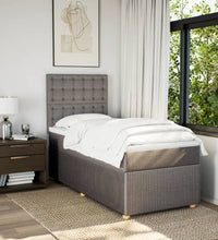 Boxspringbett mit Matratze Taupe 90x200 cm Stoff