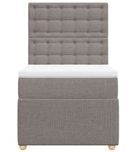 Boxspringbett mit Matratze Taupe 90x200 cm Stoff