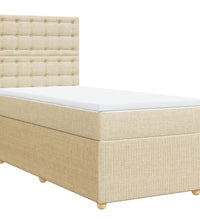 Boxspringbett mit Matratze Creme 90x200 cm Stoff