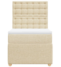 Boxspringbett mit Matratze Creme 90x200 cm Stoff