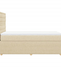 Boxspringbett mit Matratze Creme 90x200 cm Stoff