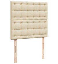 Boxspringbett mit Matratze Creme 90x200 cm Stoff