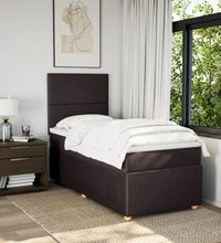 Boxspringbett mit Matratze Dunkelbraun 100x200 cm Stoff