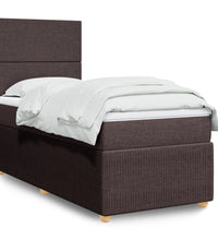 Boxspringbett mit Matratze Dunkelbraun 100x200 cm Stoff