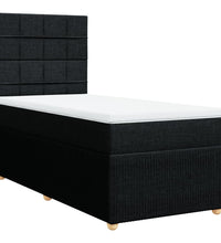 Boxspringbett mit Matratze Schwarz 100x200 cm Stoff