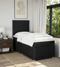 Boxspringbett mit Matratze Schwarz 100x200 cm Stoff