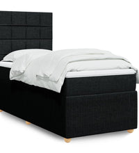 Boxspringbett mit Matratze Schwarz 100x200 cm Stoff