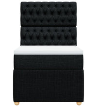 Boxspringbett mit Matratze Schwarz 100x200 cm Stoff