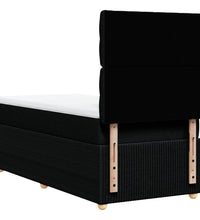 Boxspringbett mit Matratze Schwarz 100x200 cm Stoff