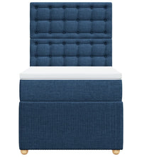 Boxspringbett mit Matratze Blau 100x200 cm Stoff