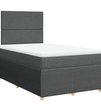 Boxspringbett mit Matratze Dunkelgrau 120x190 cm Stoff