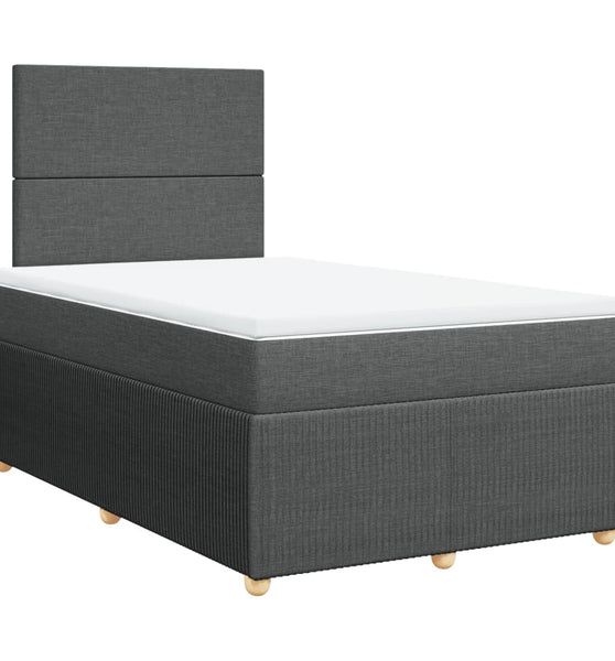 Boxspringbett mit Matratze Dunkelgrau 120x190 cm Stoff