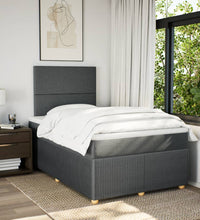 Boxspringbett mit Matratze Dunkelgrau 120x190 cm Stoff