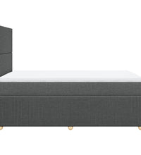 Boxspringbett mit Matratze Dunkelgrau 120x190 cm Stoff