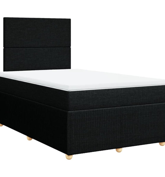 Boxspringbett mit Matratze Schwarz 120x190 cm Stoff
