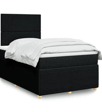 Boxspringbett mit Matratze Schwarz 120x190 cm Stoff