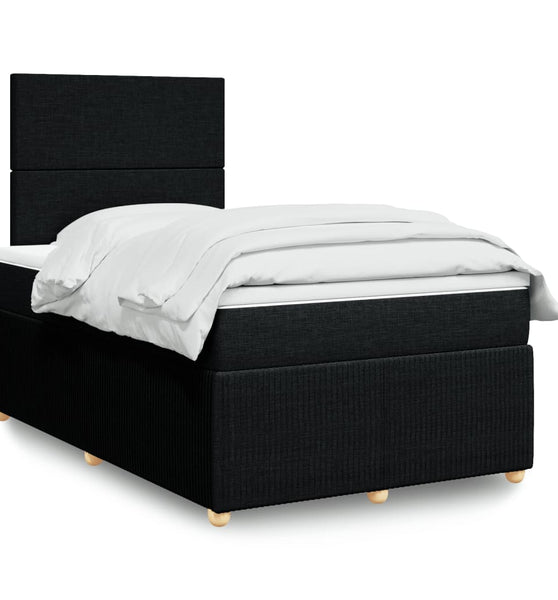 Boxspringbett mit Matratze Schwarz 120x190 cm Stoff