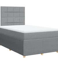 Boxspringbett mit Matratze Hellgrau 120x190 cm Stoff