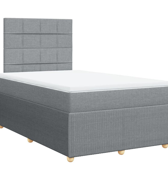 Boxspringbett mit Matratze Hellgrau 120x190 cm Stoff