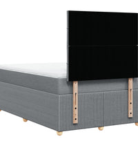 Boxspringbett mit Matratze Hellgrau 120x190 cm Stoff