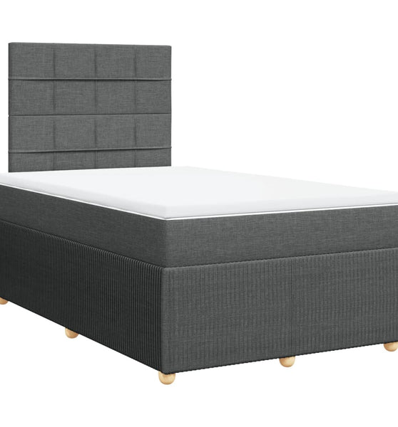 Boxspringbett mit Matratze Dunkelgrau 120x190 cm Stoff