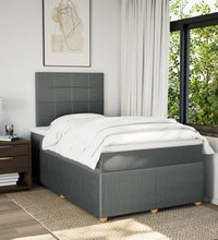 Boxspringbett mit Matratze Dunkelgrau 120x190 cm Stoff