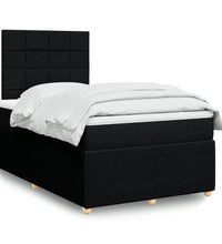Boxspringbett mit Matratze Schwarz 120x190 cm Stoff