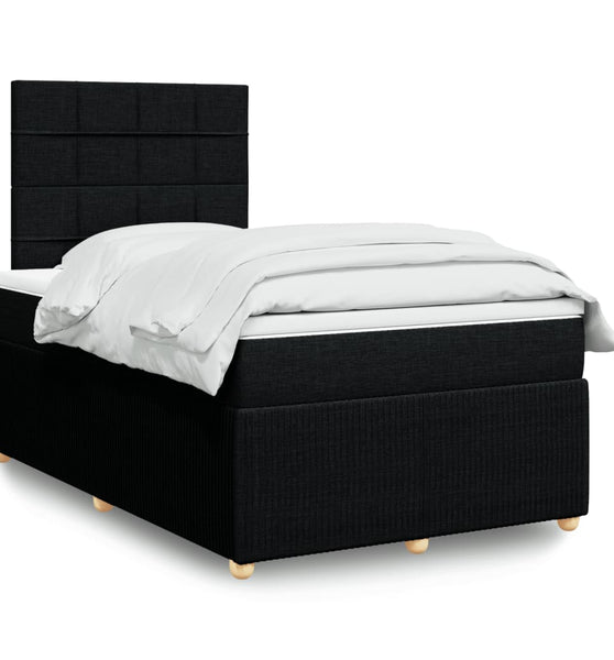 Boxspringbett mit Matratze Schwarz 120x190 cm Stoff