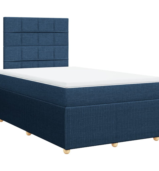 Boxspringbett mit Matratze Blau 120x190 cm Stoff