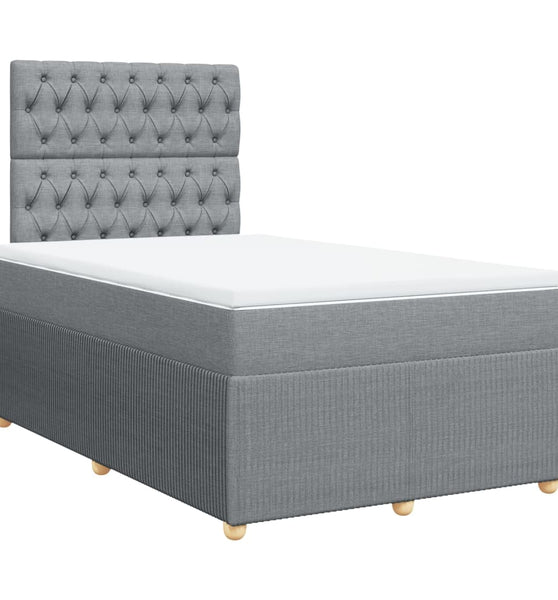 Boxspringbett mit Matratze Hellgrau 120x190 cm Stoff