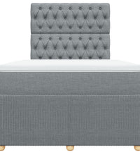 Boxspringbett mit Matratze Hellgrau 120x190 cm Stoff