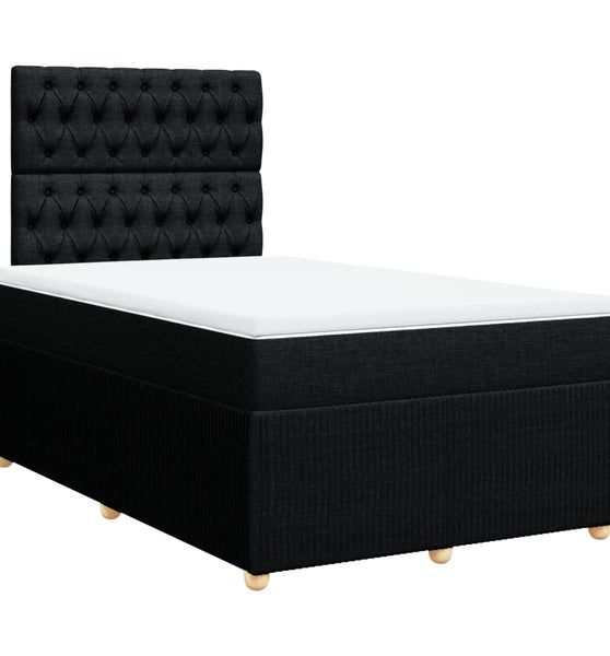 Boxspringbett mit Matratze Schwarz 120x190 cm Stoff