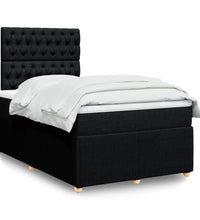 Boxspringbett mit Matratze Schwarz 120x190 cm Stoff